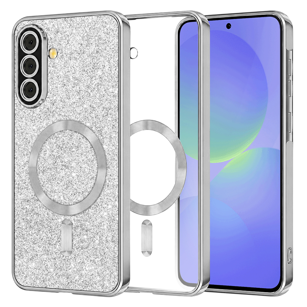 Калъф за Samsung Galaxy A36 5G / A56 5G - Techsuit Luxury Glitter MagSafe - Сребрист