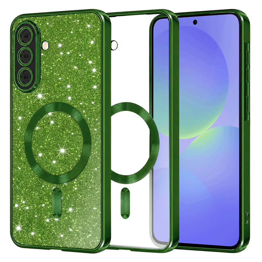Калъф за Samsung Galaxy A36 5G / A56 5G - Techsuit Luxury Glitter MagSafe - Deep Зелен