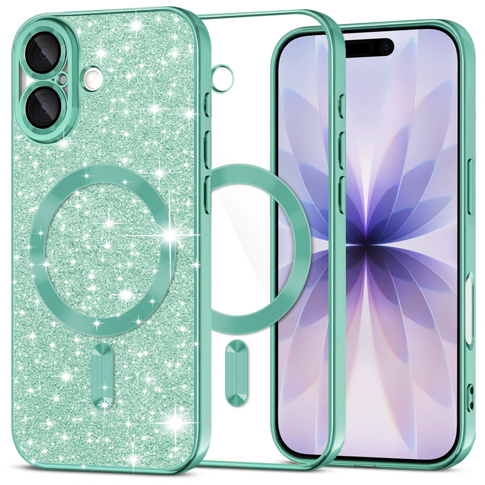 Калъф за iPhone 17 - Techsuit Luxury Glitter MagSafe - Светлозелен