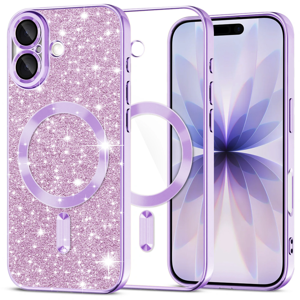 Калъф за iPhone 17 - Techsuit Luxury Glitter MagSafe - Светло лилав