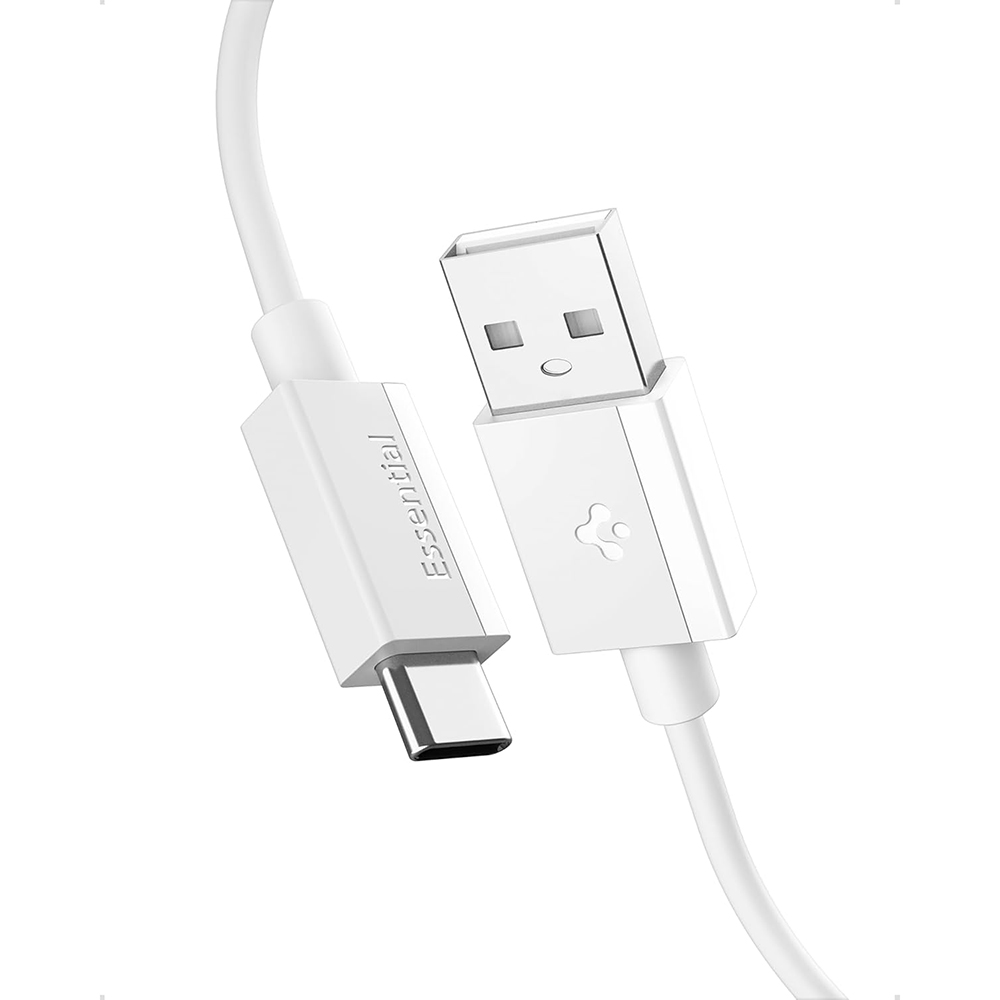 USB захранващ кабел, Type-C, 60W, 480Mbps - Spigen Essential EB6015AC (ACA10413) - Бял