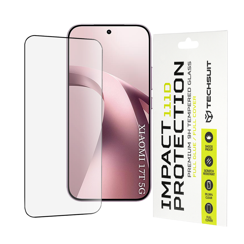 Калъф за Xiaomi 17T - Techsuit 111D Full Cover / Full Glue Glass - Черен