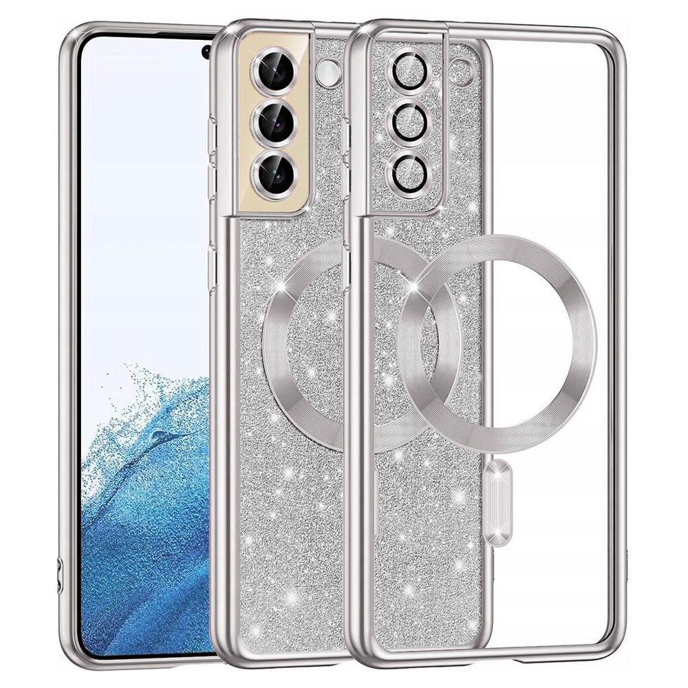 Калъф за Samsung Galaxy S22 5G - Techsuit Luxury Glitter MagSafe - Сребрист