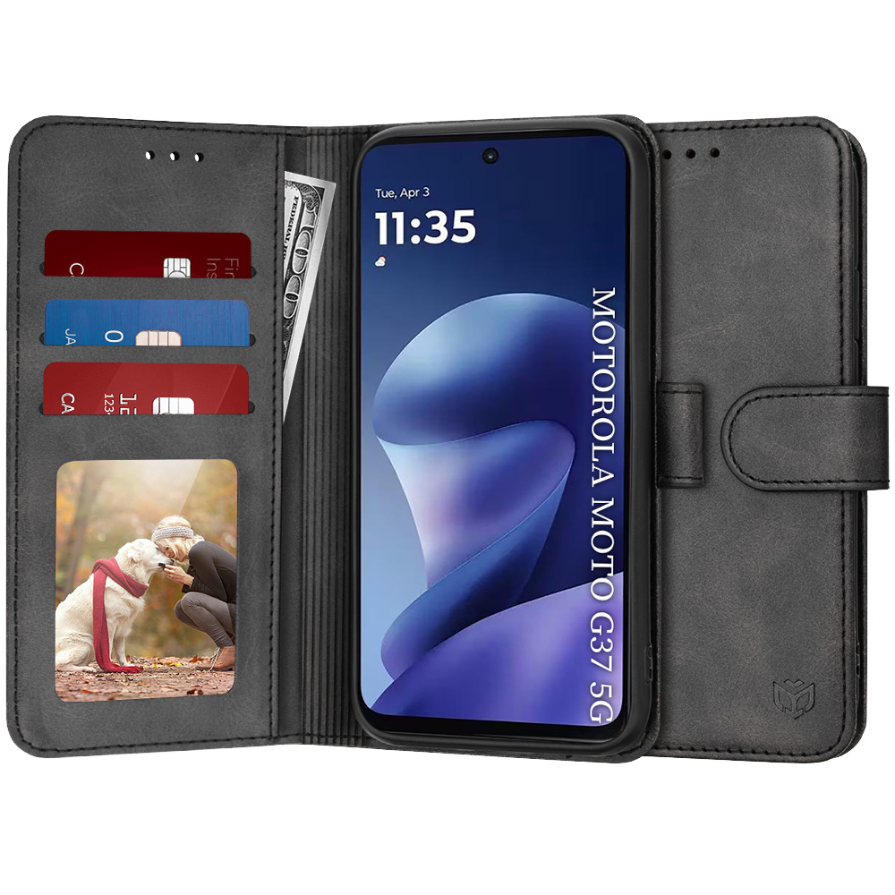 Калъф за Motorola Moto Moto G37 / G37 Power / G47 - Techsuit Diary Book - Черен