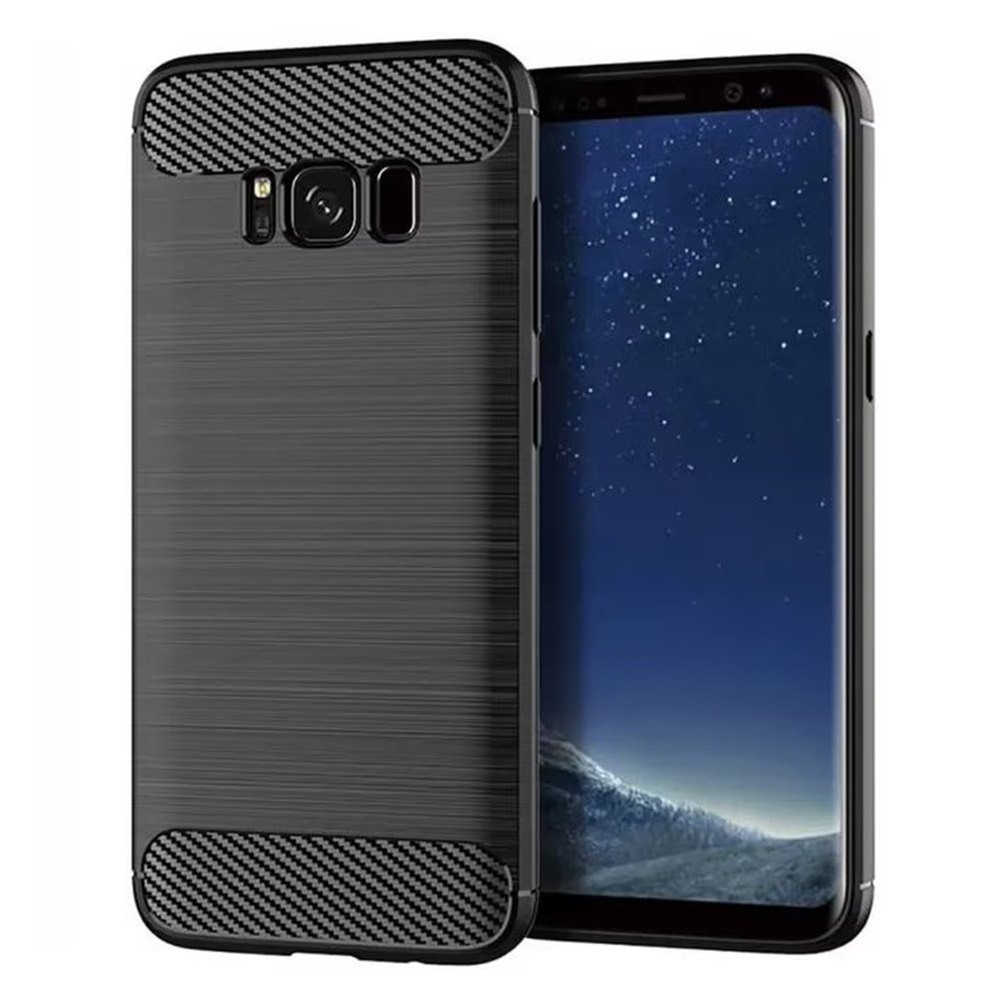 Калъф за Samsung Galaxy S8 Plus - Techsuit Carbon Silicone - Черен