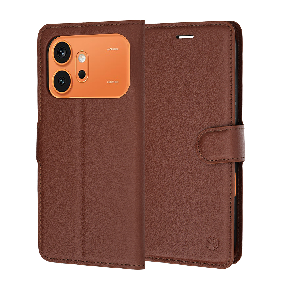 Калъф за Honor 600 / 600 Pro - Techsuit Leather Folio - Кафяв