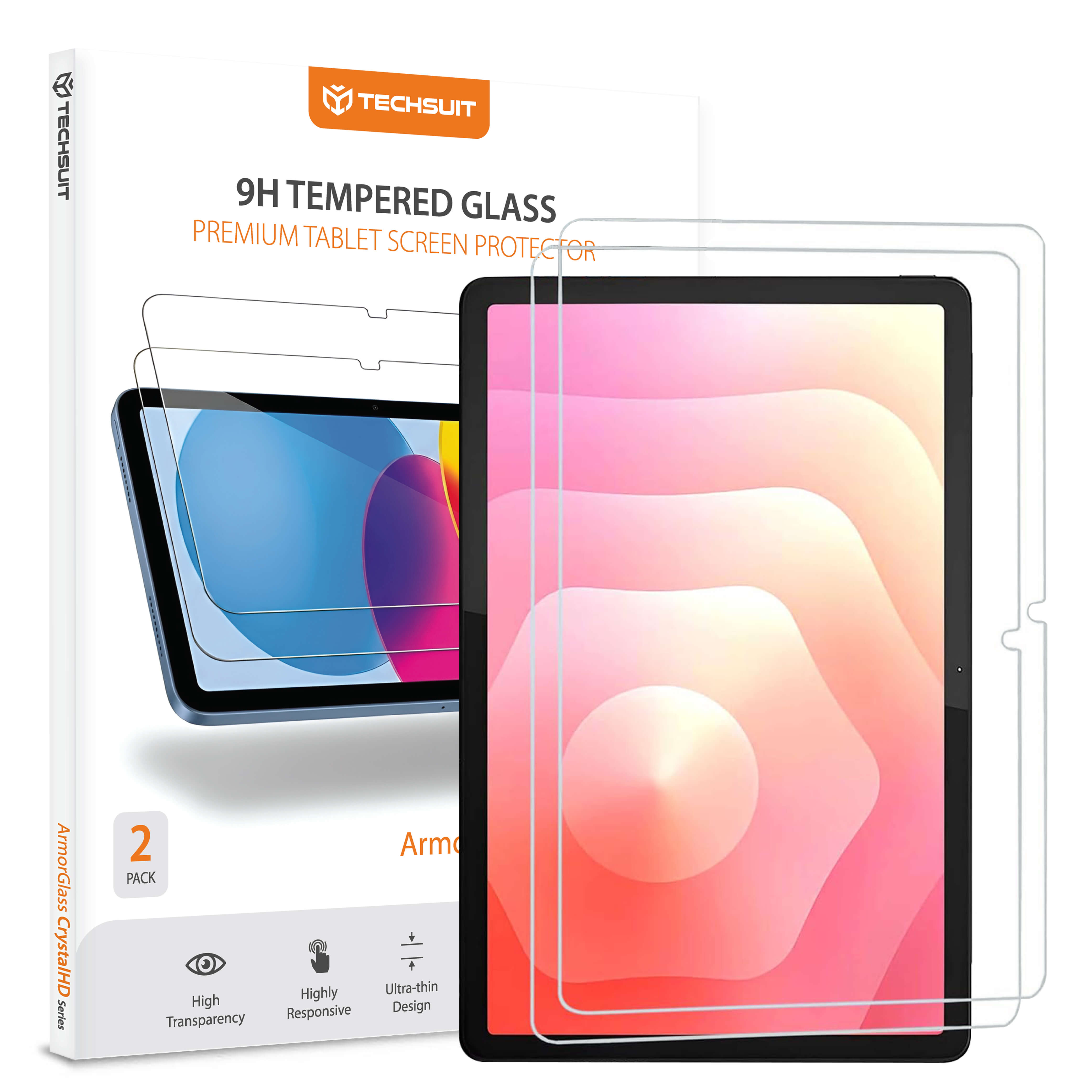 Капак за Samsung Galaxy Tab S11 (комплект 2) - Techsuit ArmorGlass CrystalHD - Прозрачен