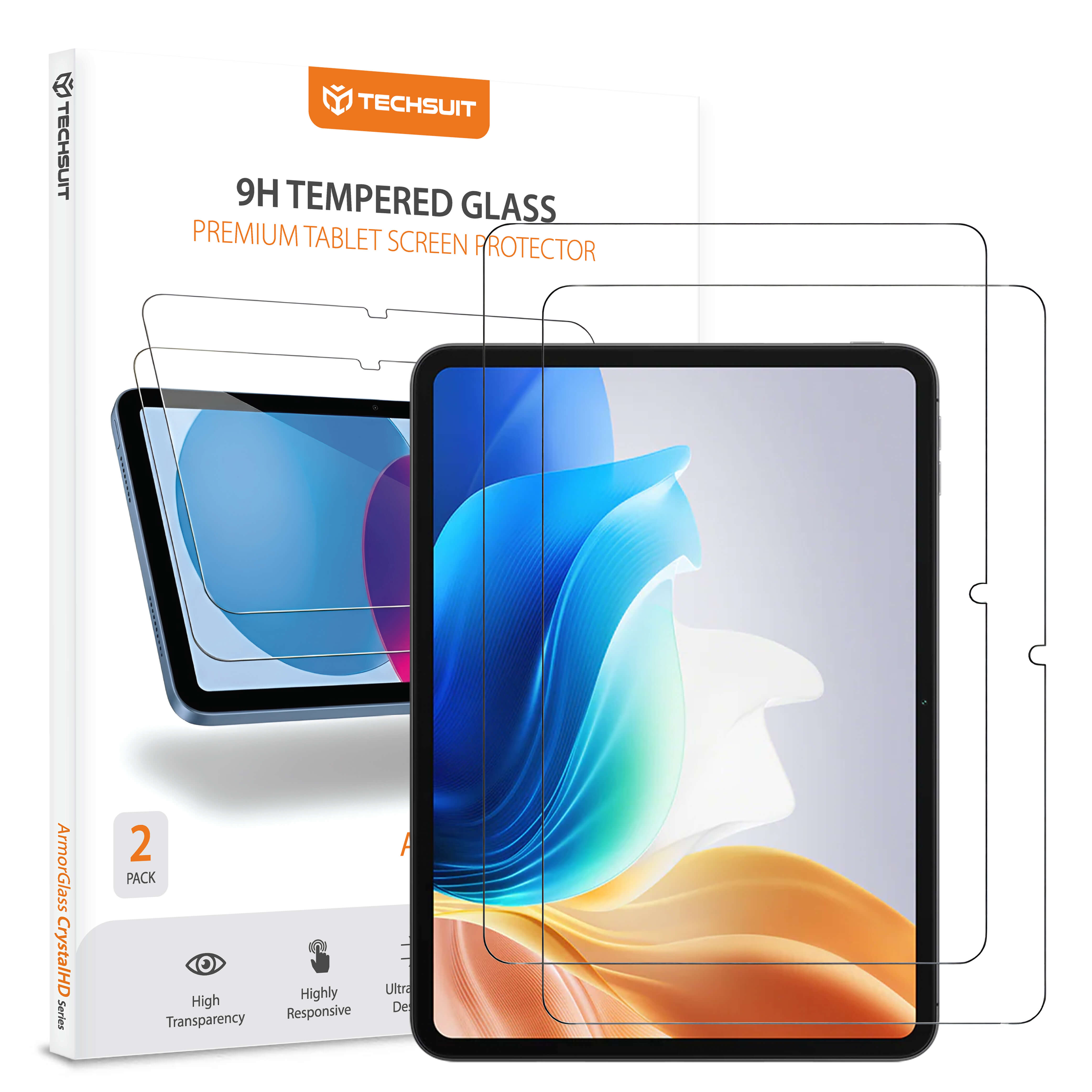 Капак за OnePlus Pad Go / Oppo Pad Air2 / Oppo Pad Neo (комплект 2) - Techsuit ArmorGlass CrystalHD - Прозрачен