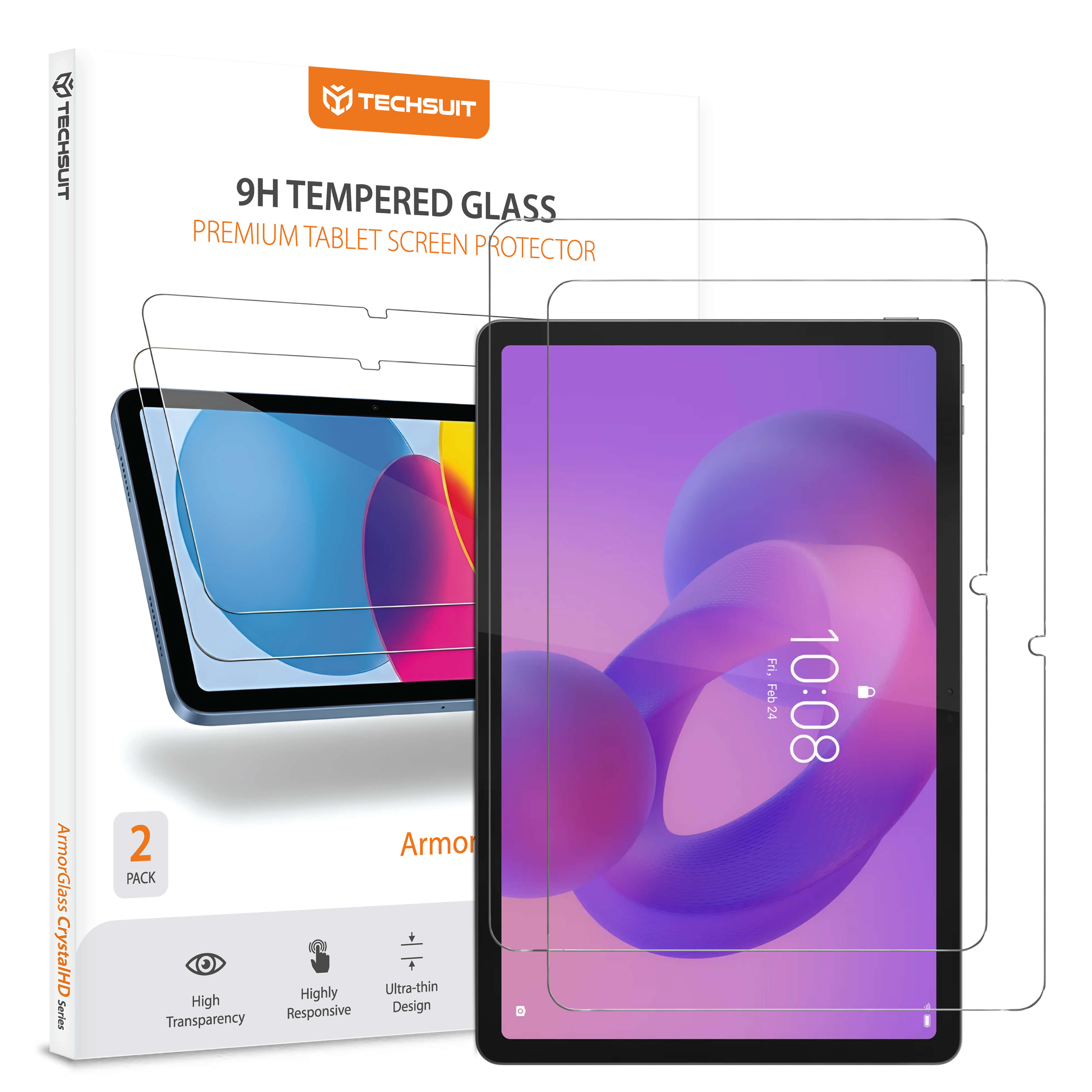 Скрийн протектор за Lenovo Idea Tab 11 / Tab K11 Gen 2 (2-Pack) - Techsuit ArmorGlass CrystalHD - Прозрачен