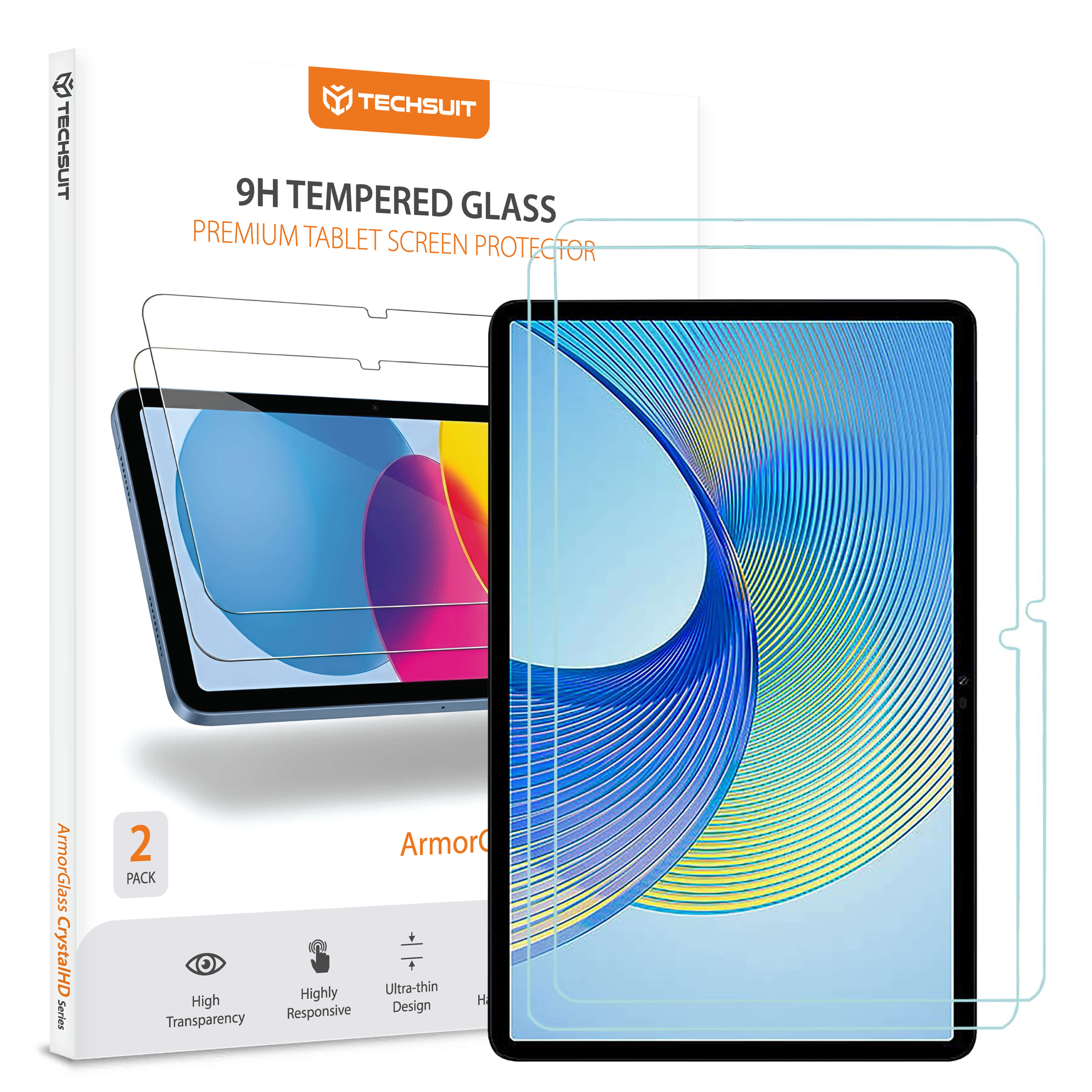 Капак за Honor Pad X9 / Pad X9a (комплект 2) - Techsuit ArmorGlass CrystalHD - Прозрачен