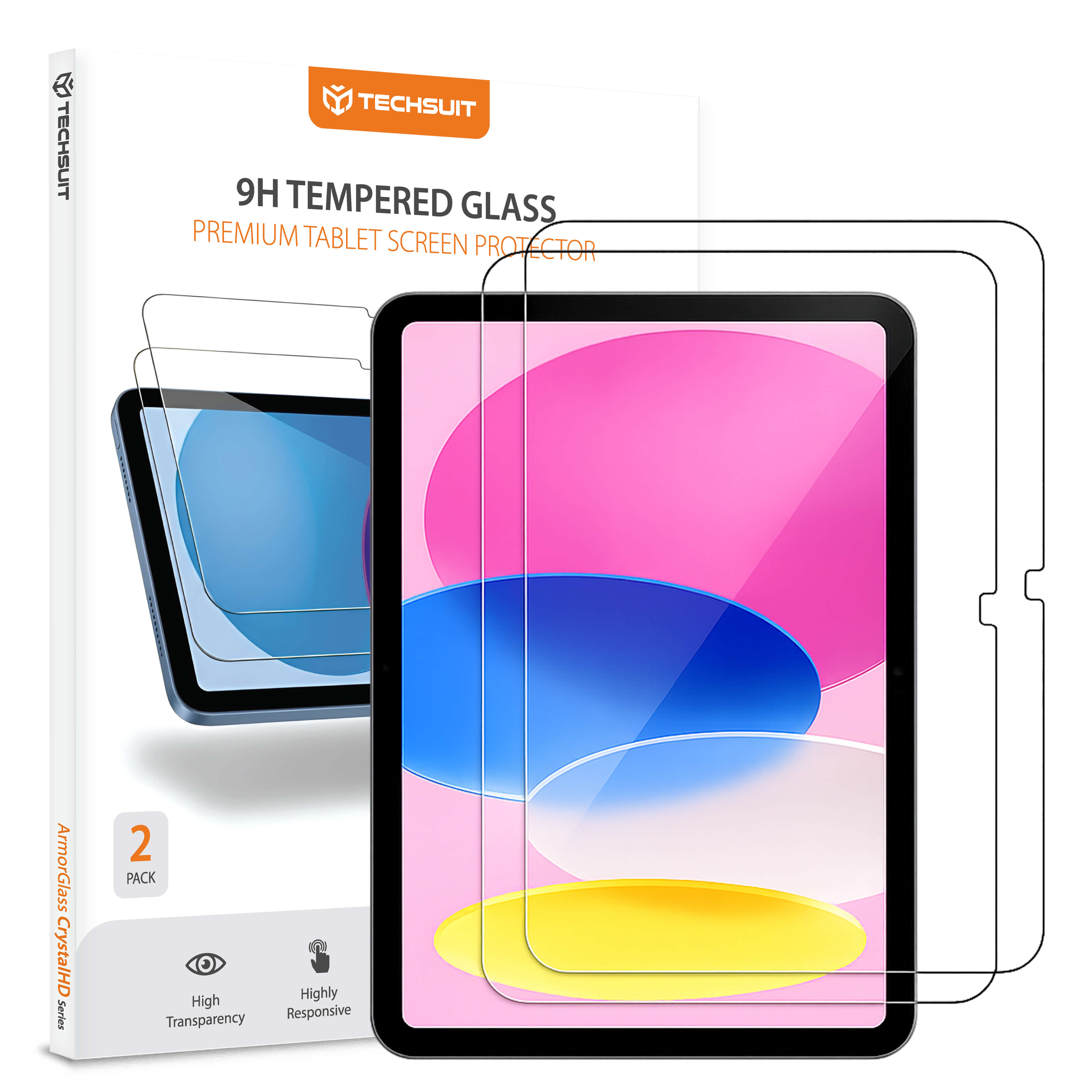 Капак за iPad 10 (2022) 10.9 / 11 (2025) (комплект 2) - Techsuit ArmorGlass CrystalHD - Прозрачен