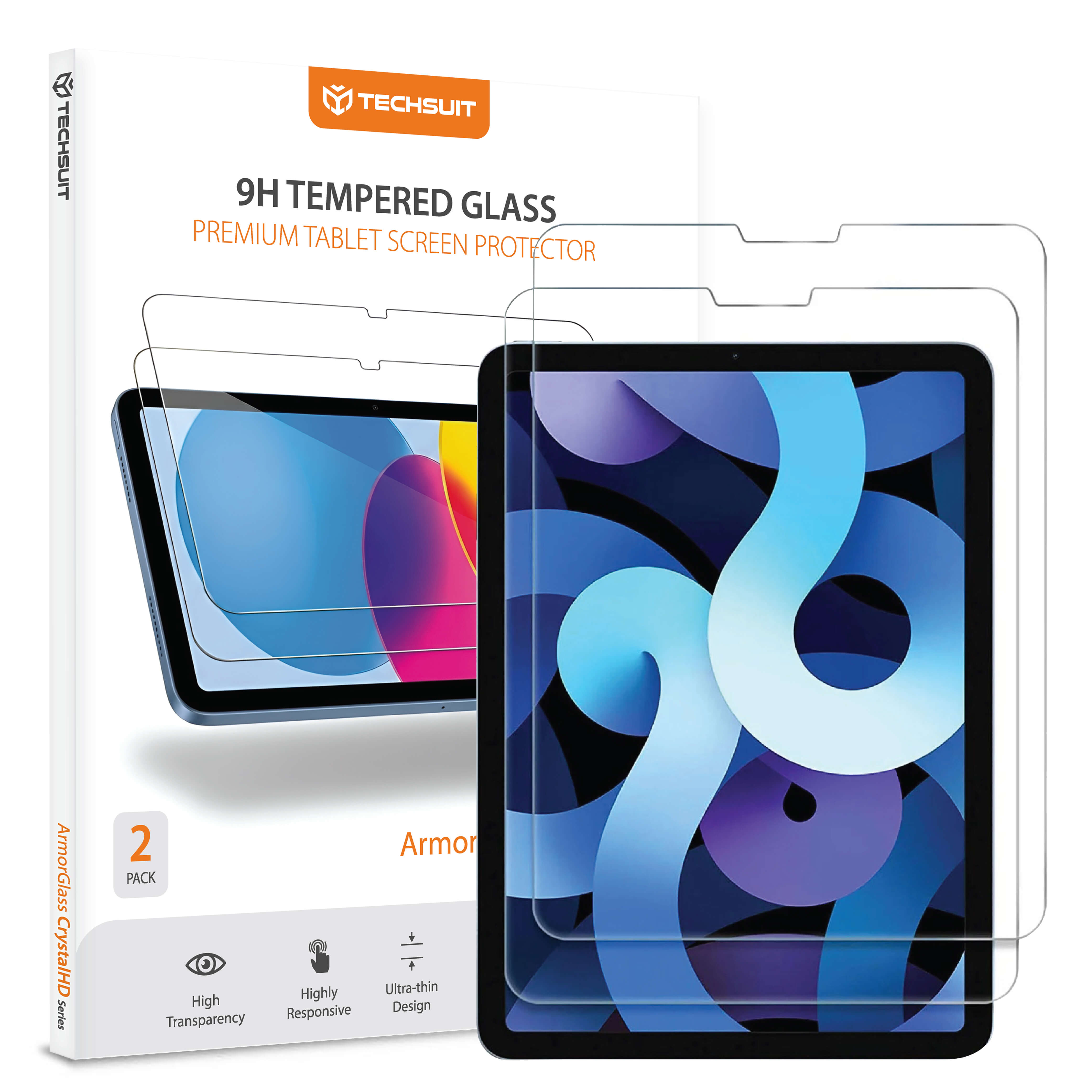 Капак за iPad Pro 11 2018 2018 / Air 4 / 5 / 11 (2020/2022/2024) (комплект 2) - Techsuit ArmorGlass CrystalHD - Прозрачен