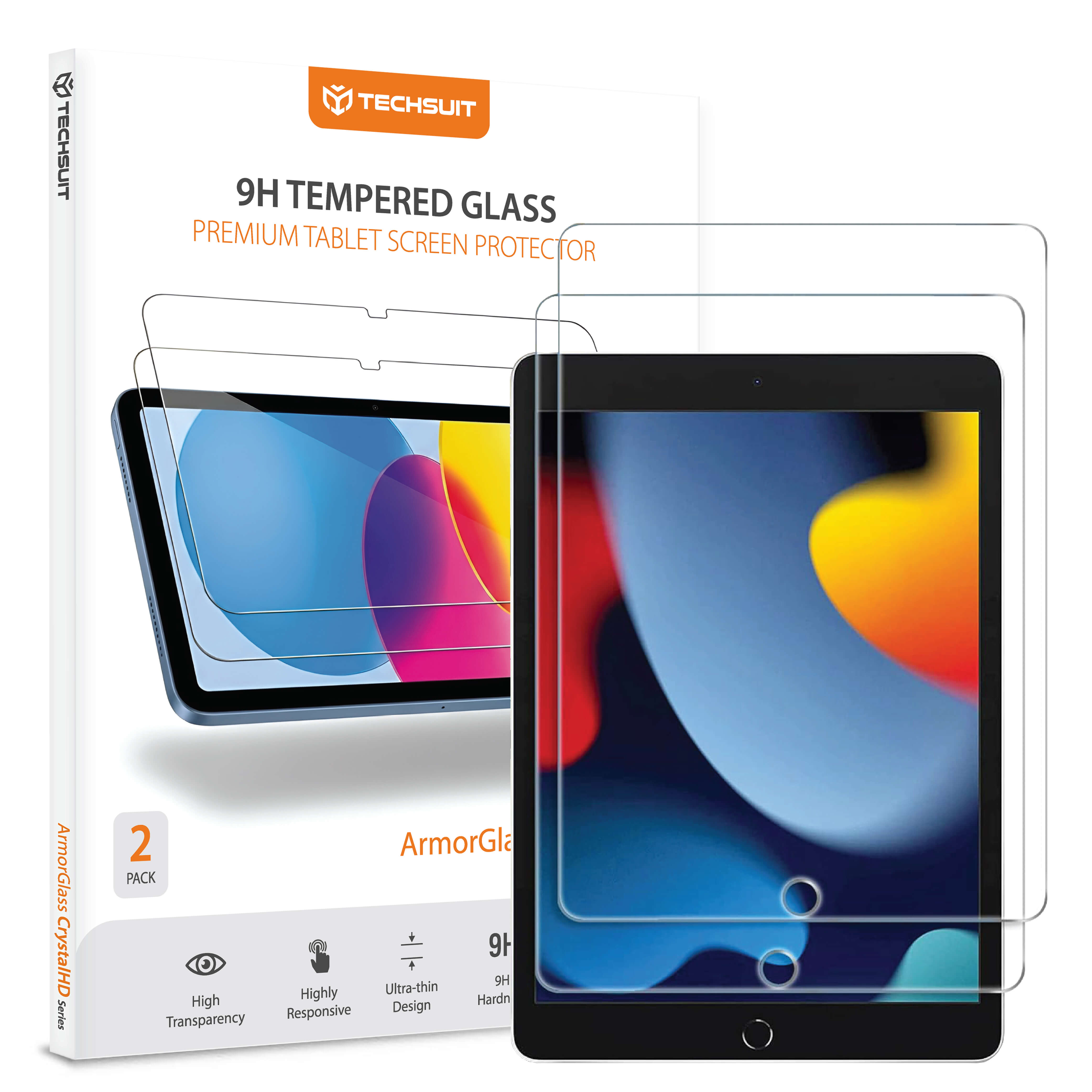 Калъф за iPad 10.2 (2019/2020/2021) (комплект 2) - Techsuit ArmorGlass CrystalHD - Прозрачен