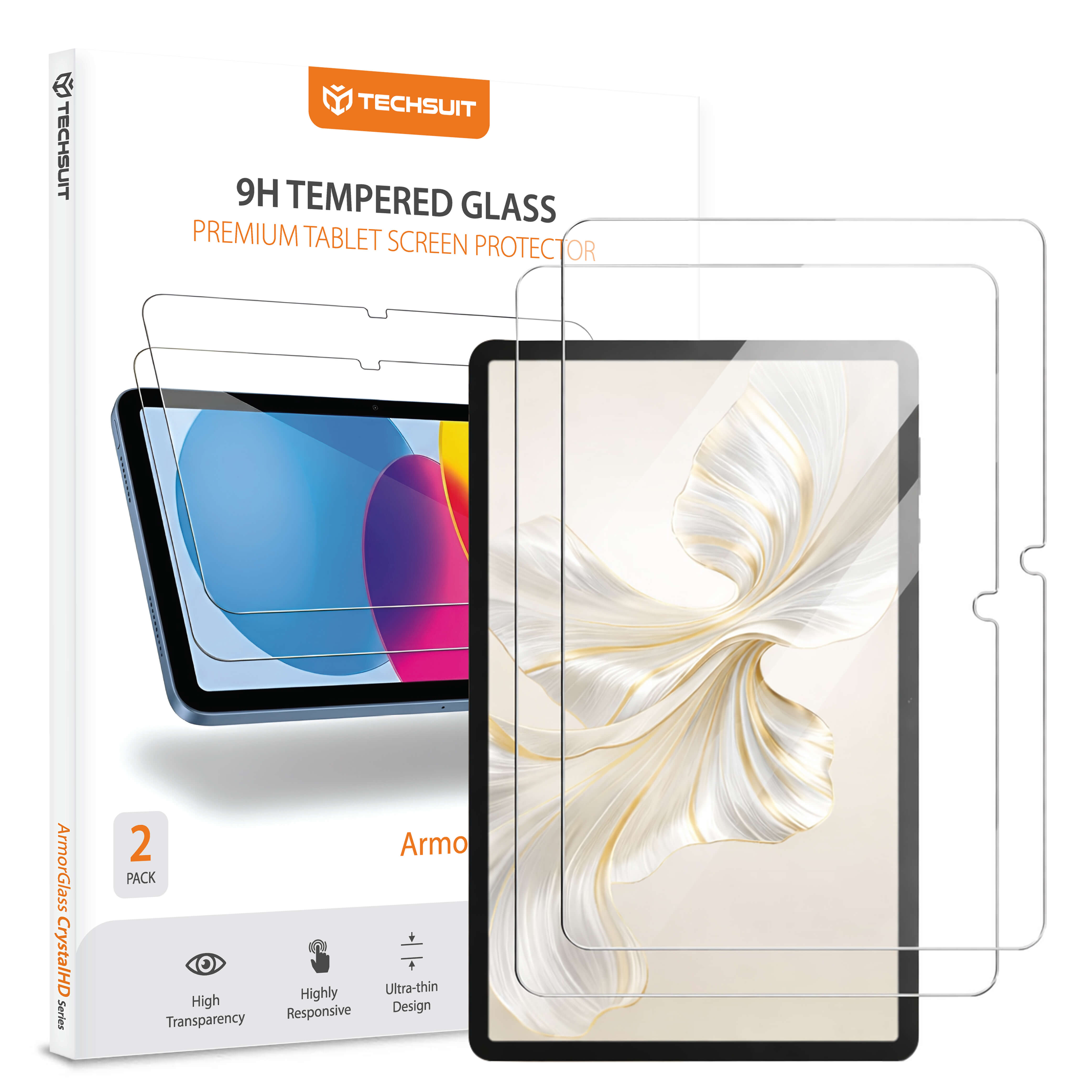 Капак за Honor Pad 9 / Pad 10 (комплект 2) - Techsuit ArmorGlass CrystalHD - Прозрачен