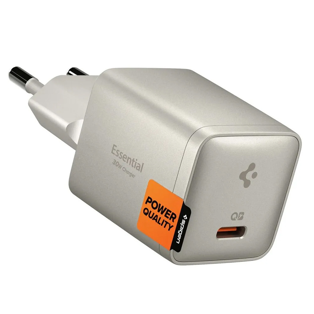 Зарядно за контакт, Type-C, 30W, бързо зареждане, Quantum Boost - Spigen Essential EE301EU (ACH10448) - Натурален титан