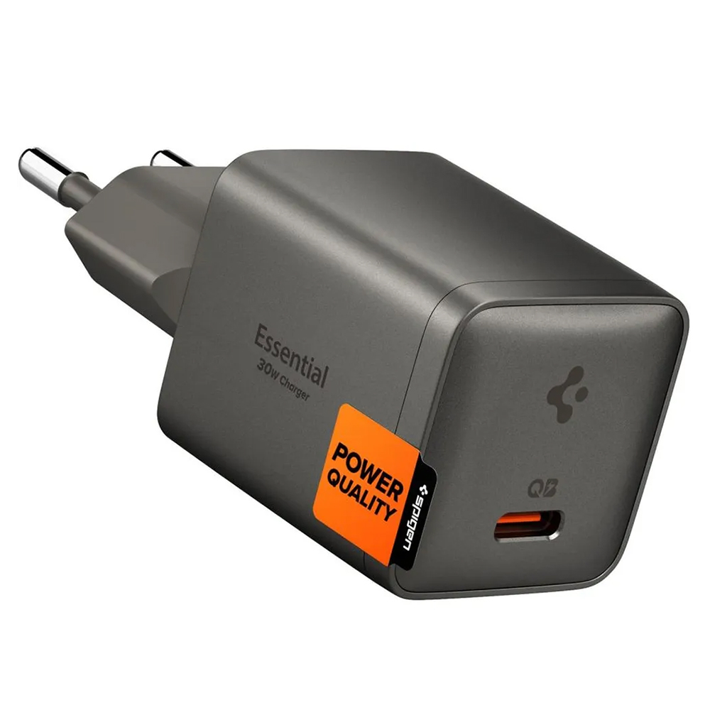 Зарядно за контакт, Type-C, 30W, бързо зареждане, Quantum Boost - Spigen Essential EE301EU (ACH10447) - Антрацит