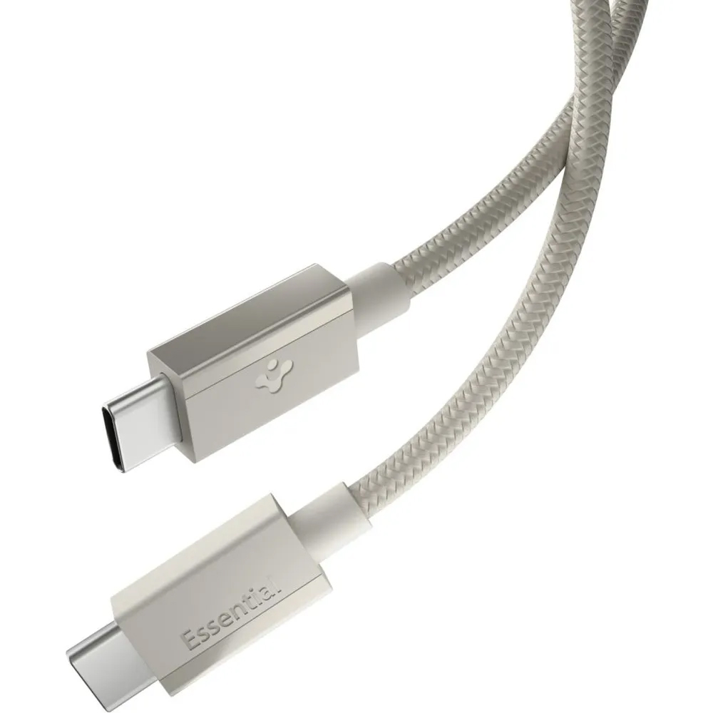Кабел Type-C, 60W, 480Mbps - Spigen Essential EB6015CC (ACA10419) - Натурален титан