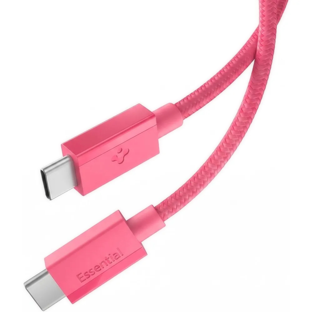 Кабел Type-C, 60W, 480Mbps, 1m - Spigen Essential EB6010CC (ACA10414) - Розов