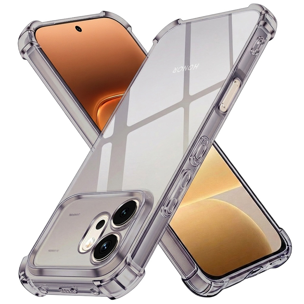 Калъф за Honor 600 - Techsuit Shockproof Прозрачен Silicone - Smoke Черен