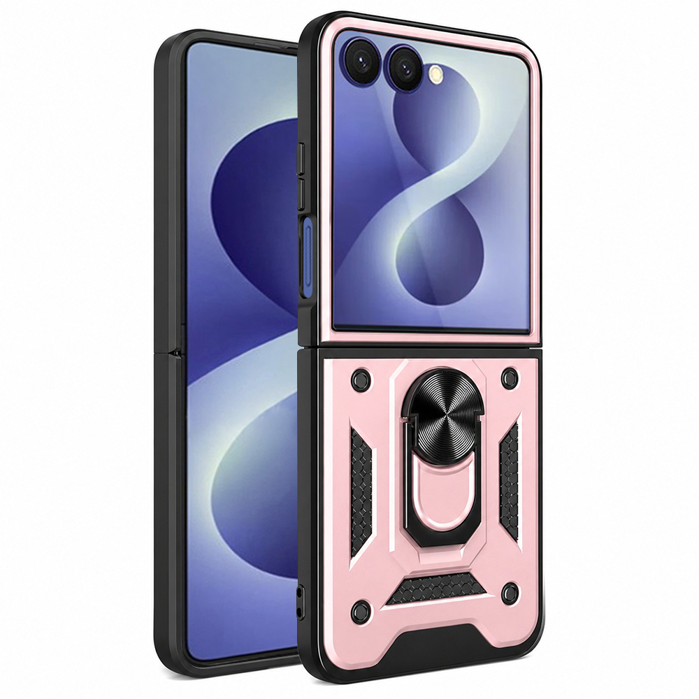 Калъф за Samsung Galaxy Z Flip8 - Techsuit CamShield Series - Розово злато