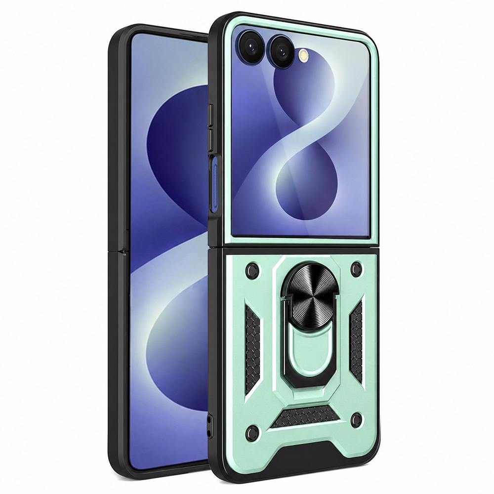 Калъф за Samsung Galaxy Z Flip8 - Techsuit CamShield Series - Зелен