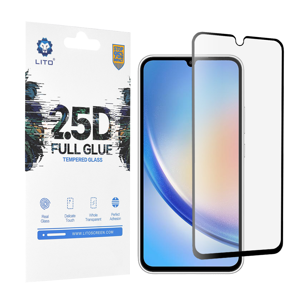 Капак за Samsung Galaxy A34 5G - Lito 2.5D FullGlue Glass - Черен