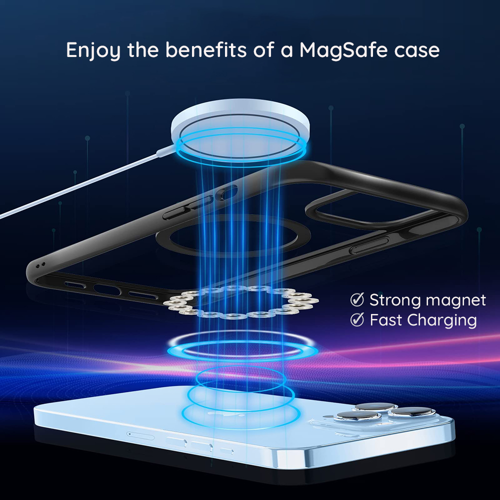 Husa MagSafe HTPMAG compatibila cu Samsung Galaxy S22, Atasare Magnetica,  Clear Case, Transparent 