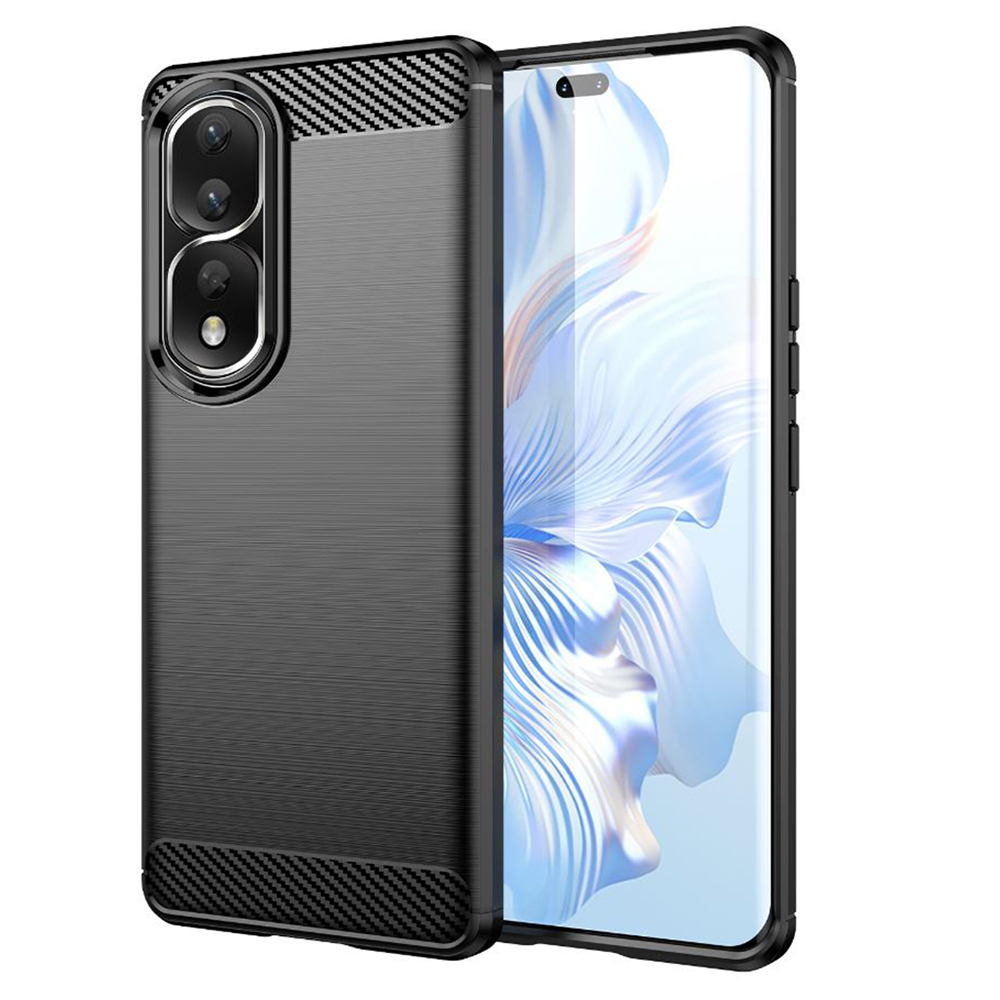 Калъф за Honor 80 Pro / Honor 90 Pro - Techsuit Carbon Silicone - Черен