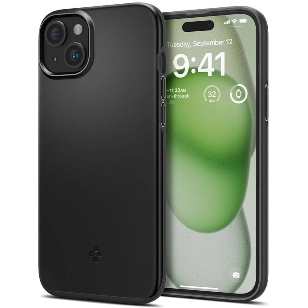 Калъф за iPhone 15 Plus - Spigen Thin Fit (ACS06639) - Черен