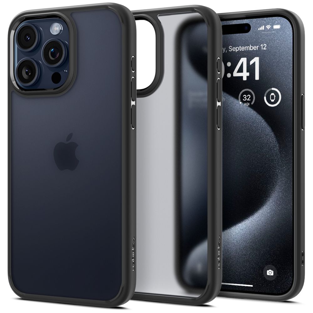 Калъф за iPhone 15 Pro - Spigen Ultra Hybrid (ACS06709) - Frost Черен