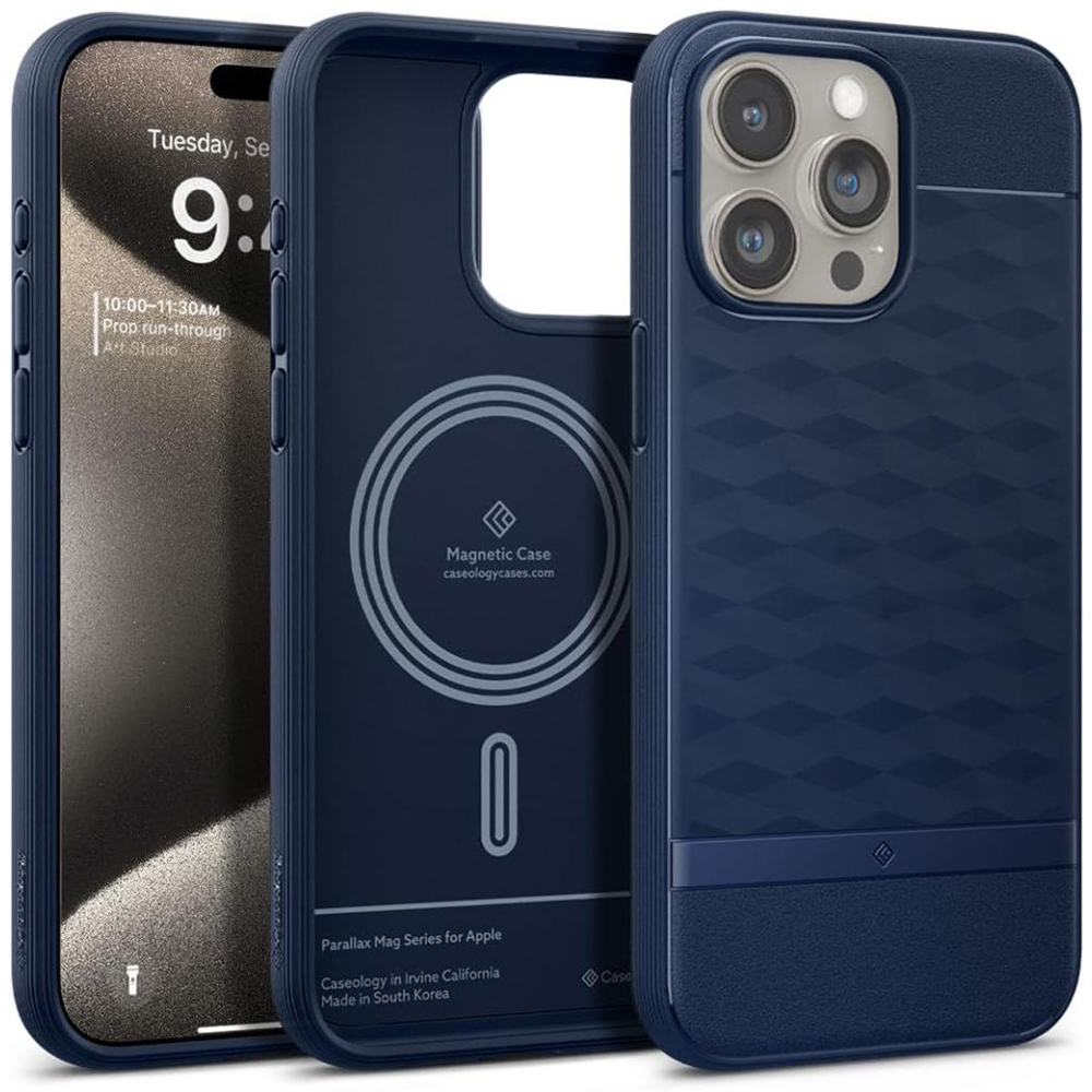 Калъф за iPhone 15 Pro Max - Spigen Caseology Parallax MagSafe (ACS06615) - Тъмносин