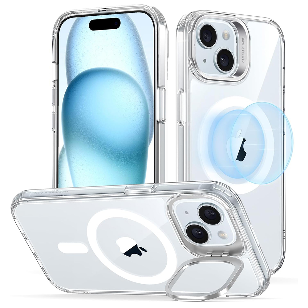 Калъф за iPhone 15 Plus - ESR Classic Hybrid Hybrid HaloLock Kickstand - Прозрачен