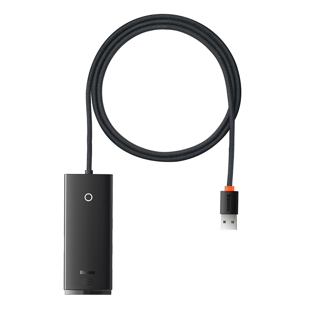 USB към 4x USB3.0 хъб, тип-C, 2 м - серия Baseus Lite (WKQQX030201) - Черен