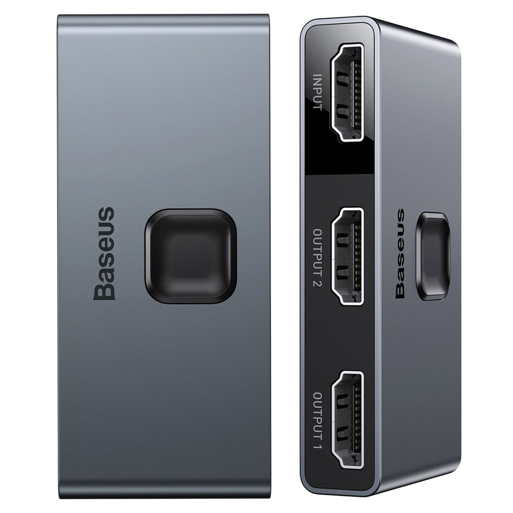3x HDMI адаптер, 4K@30Hz - Baseus Matrix HDMI Switcher (CAHUB-BC0G) - Космически сив
