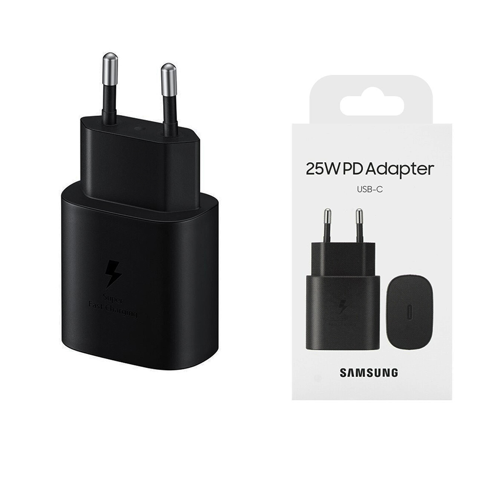 Зарядно устройство за бързо зареждане Priza, PD 25W - Samsung (EP-TA800NBEGEU) - черно (опаковане в блистер)