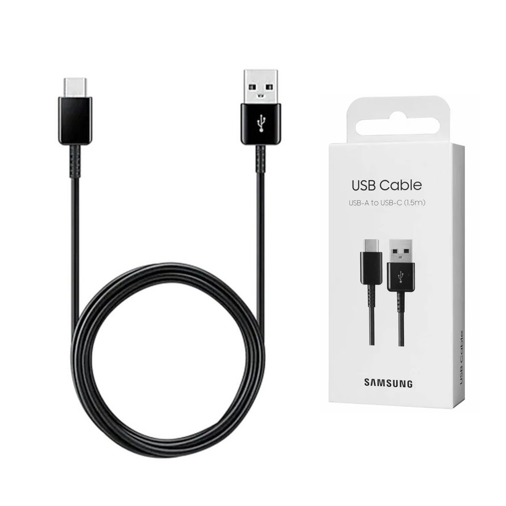 Кабел за данни USB-A към Type-C 2A, 480Mbps, 1,5m - Samsung (EP-DG930IBEGWW) - черен (опаковане в блистер)