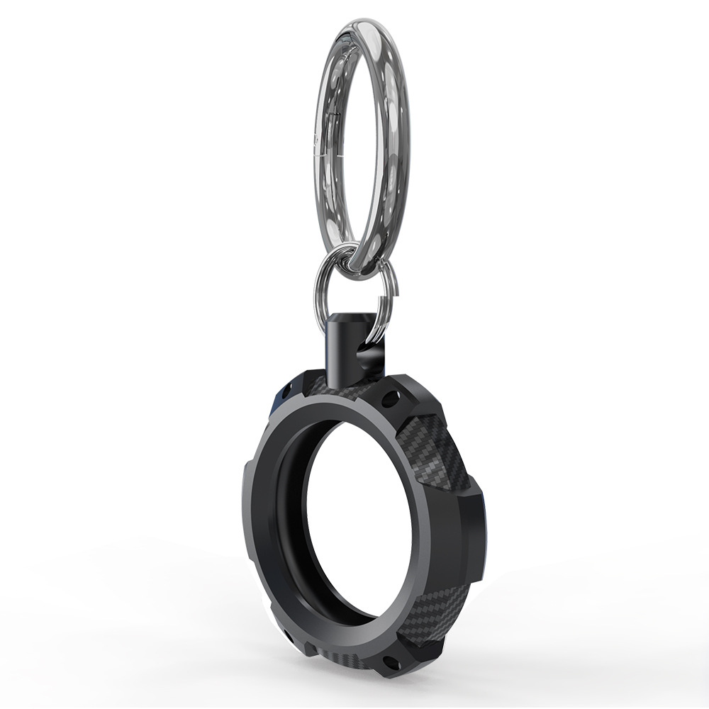 Калъф за AirTag с метален пръстен - Techsuit Rugged Armor Pro Secure Holder (RSH1) - Черен