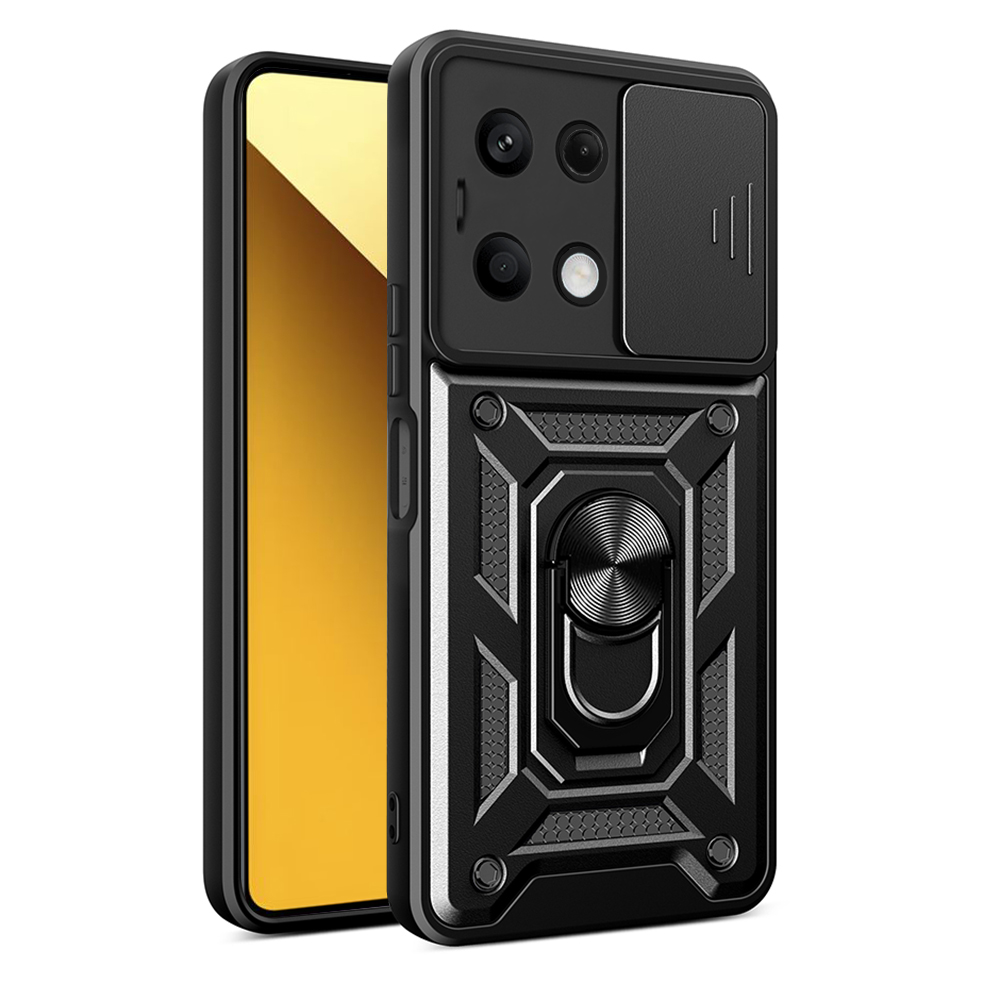 Husa Gel TPU Metal Policarbonat Magnet negru Xiaomi Redmi Note 13 5G 7xy