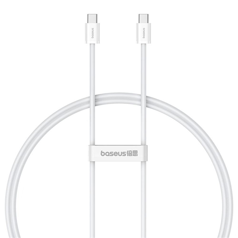 Кабел за данни Type-C към Type-C, 30W, 1m - Baseus (P10365200211-00) - Moon Бял