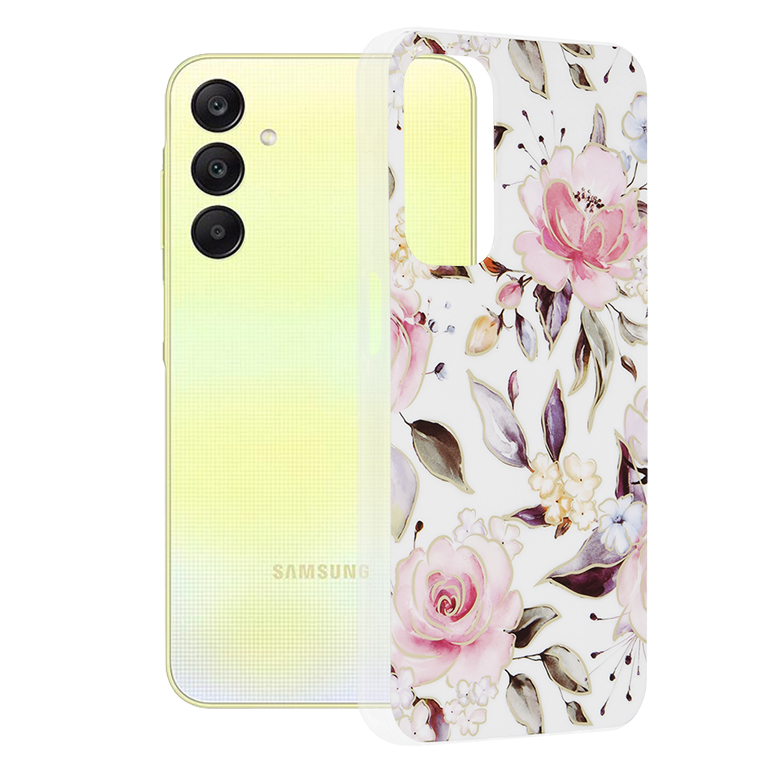 Калъф за Samsung Galaxy A25 5G - Techsuit Marble Series - Chloe Бял