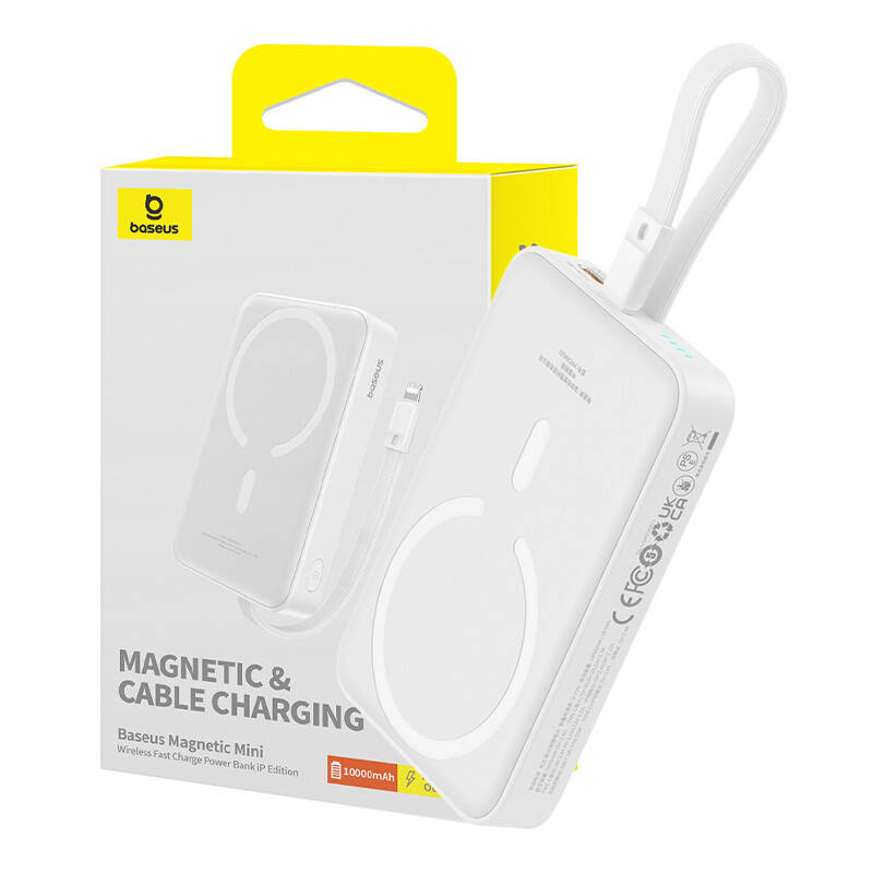 Външна батерия MagSafe, USB-C, 10000mAh, 20W - Baseus Magnetic Mini (P1002210922223-00) - Бяла