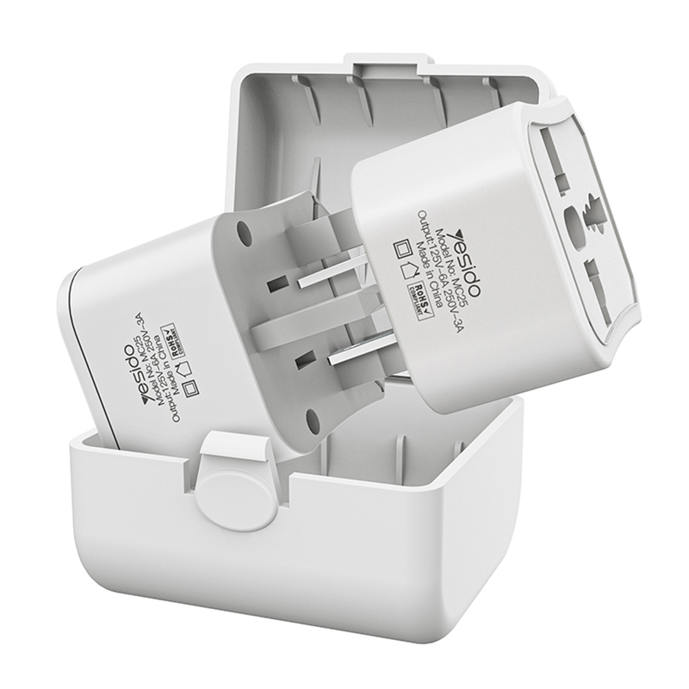 Универсален захранващ адаптер, 750W - Yesido (MC25) - Бял