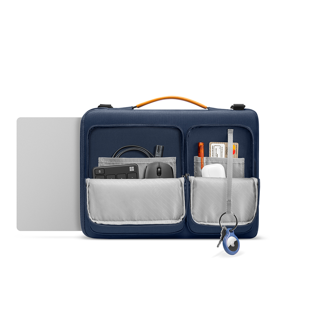 Tomtoc - Defender Laptop Briefcase (A42C2B1) - with Shoulder Strap and Small Card Pocket, 13″ - Navy Blue