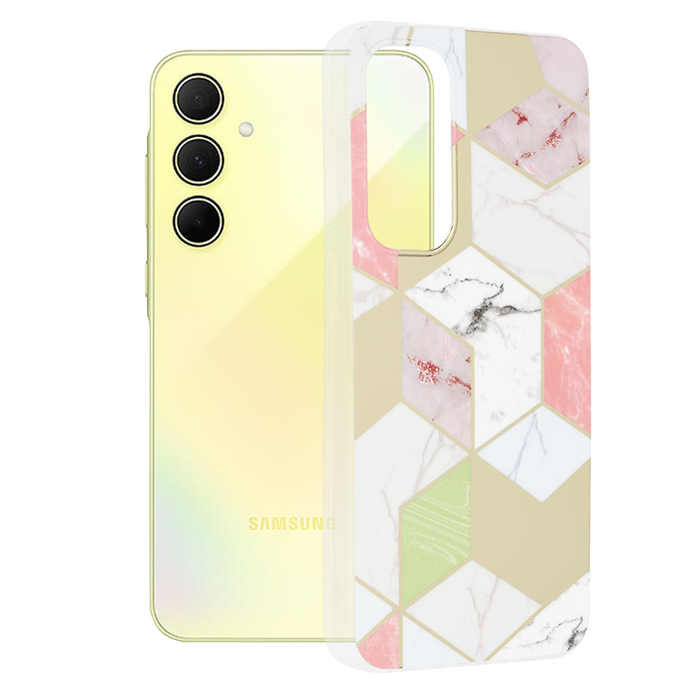 Калъф за Samsung Galaxy A35 5G - Techsuit Marble Series - Лилав Hex