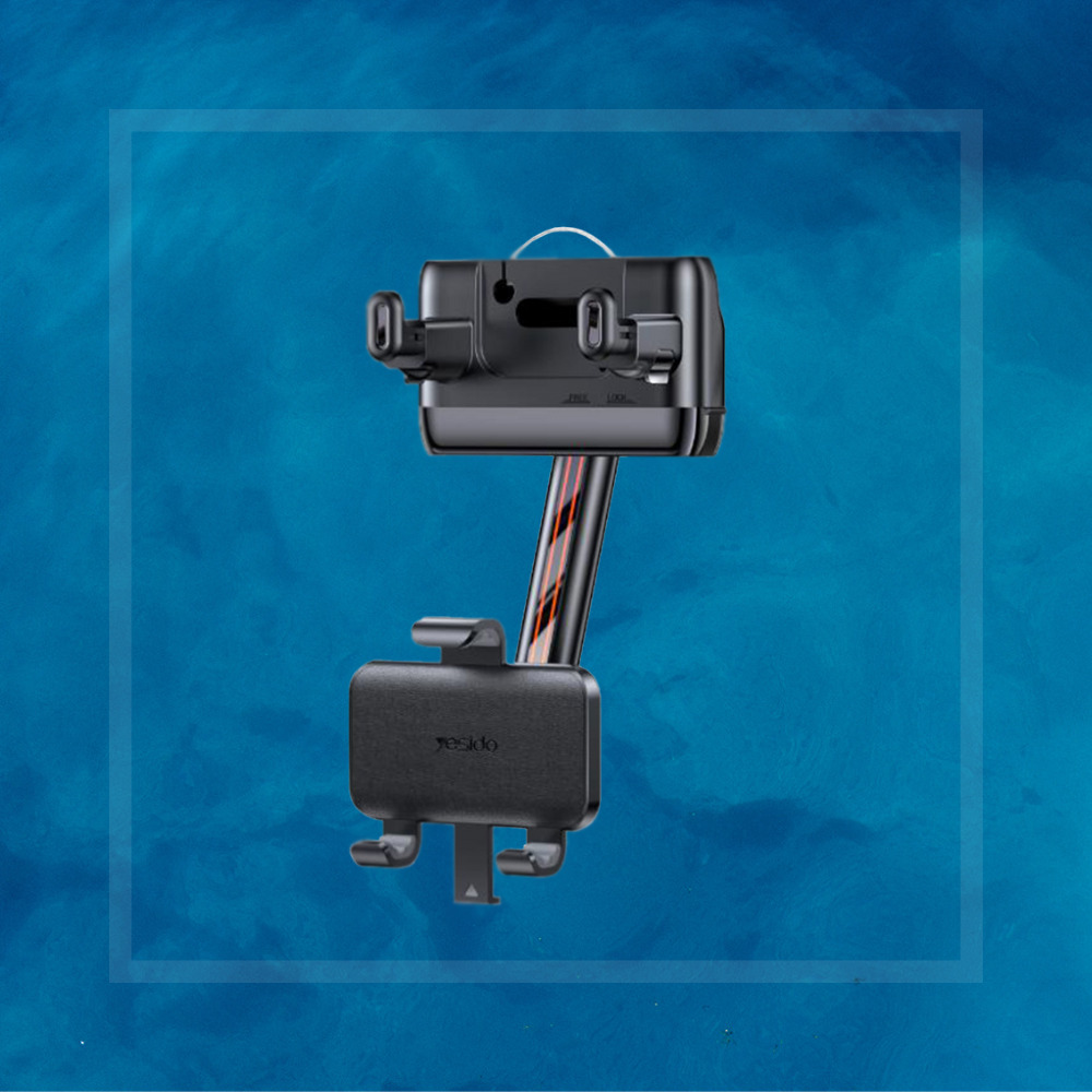 Yesido - Car Holder (C265) - Adjustable Multi-Angle, 360° Rotation, Spring Clip, for Rearview Mirror - Black