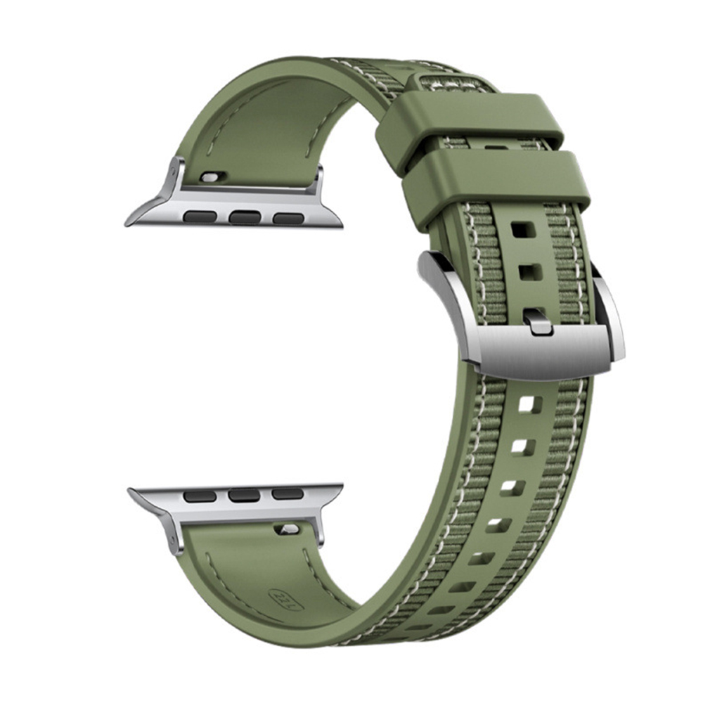 Каишка за Apple Watch 1/2/3/3/4/4/5/5/5/6/6/7/8/7/8/9/9/10/10/11/SE/SE 2/SE 3 (38/40/41/42 мм) - Каишка за часовник Techsuit (W051) - Зелен