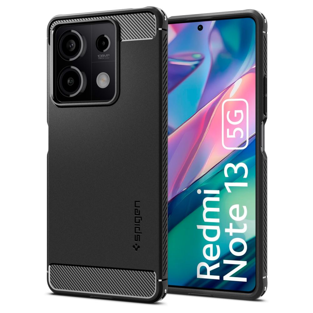 Калъф за Xiaomi Redmi Note 13 5G - Spigen Rugged Armor (ACS07665) - Черен