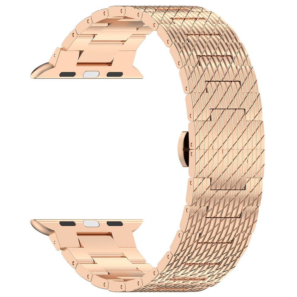 Каишка за Apple Watch 1/2/3/3/4/4/5/5/5/6/6/7/8/7/8/9/9/10/10/11/SE/SE 2/SE 3 (38/40/41/42 мм) - Каишка за часовник Techsuit (W052) - Розово злато