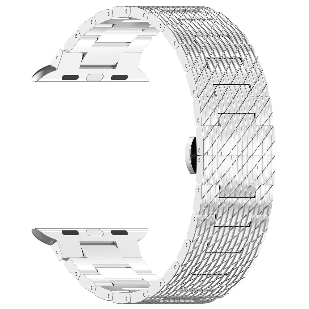 Каишка за Apple Watch 1/2/3/3/4/4/5/5/5/6/6/7/8/7/8/9/9/10/10/11/SE/SE 2/SE 3 (38/40/41/42 мм) - Каишка за часовник Techsuit (W052) - Сребрист