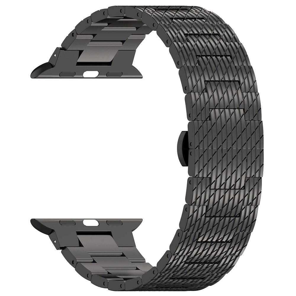 Каишка за Apple Watch 1/2/3/3/4/4/5/5/5/6/6/7/8/7/8/9/9/10/11/SE/SE 2/SE 3/Ultra/Ultra/Ultra 2/Ultra 3 (42/44/45/46/49/49 мм) - Каишка за часовник Techsuit (W052) - Черен